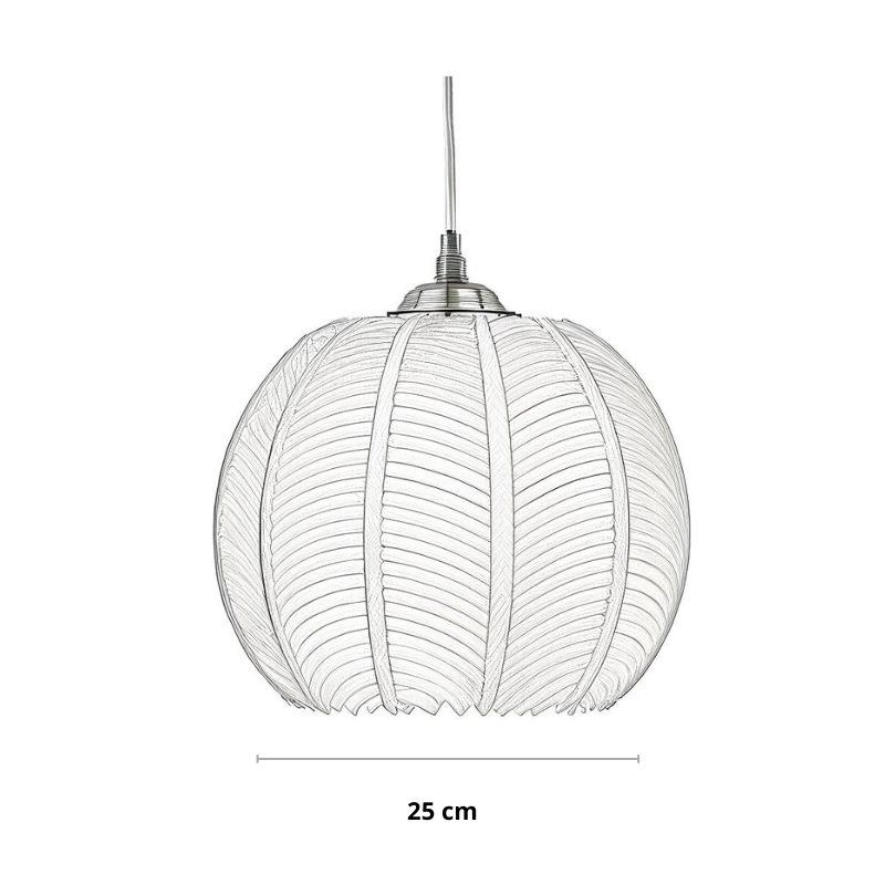 Hanglamp glas met blad | Sofia