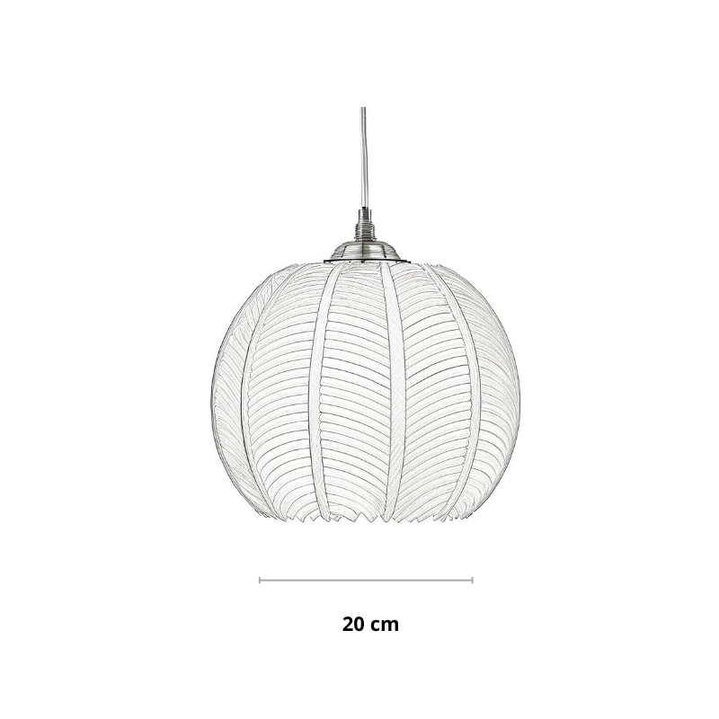 Hanglamp glas met blad | Sofia