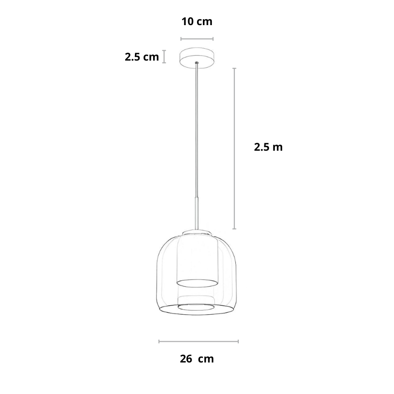 Design hanglamp van glas in zwart of goud | Vitrum