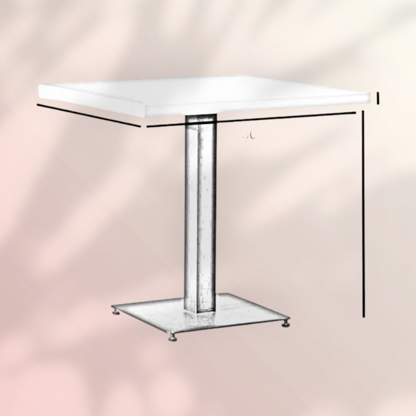 Bistrotafel Nils melamine beige 60 x 60 cm