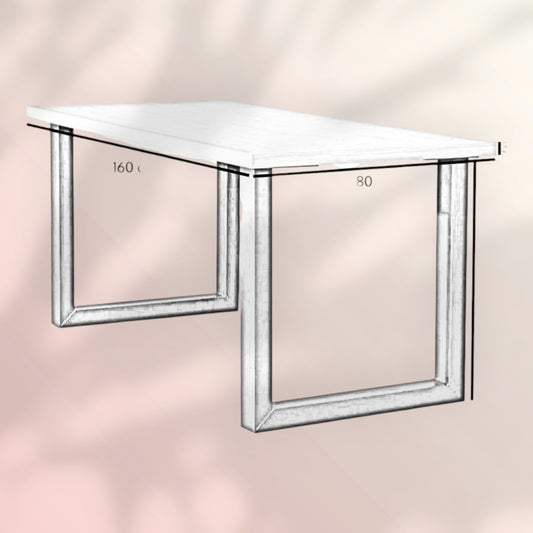 Eettafel Alec melamine beige 160 x 80 cm