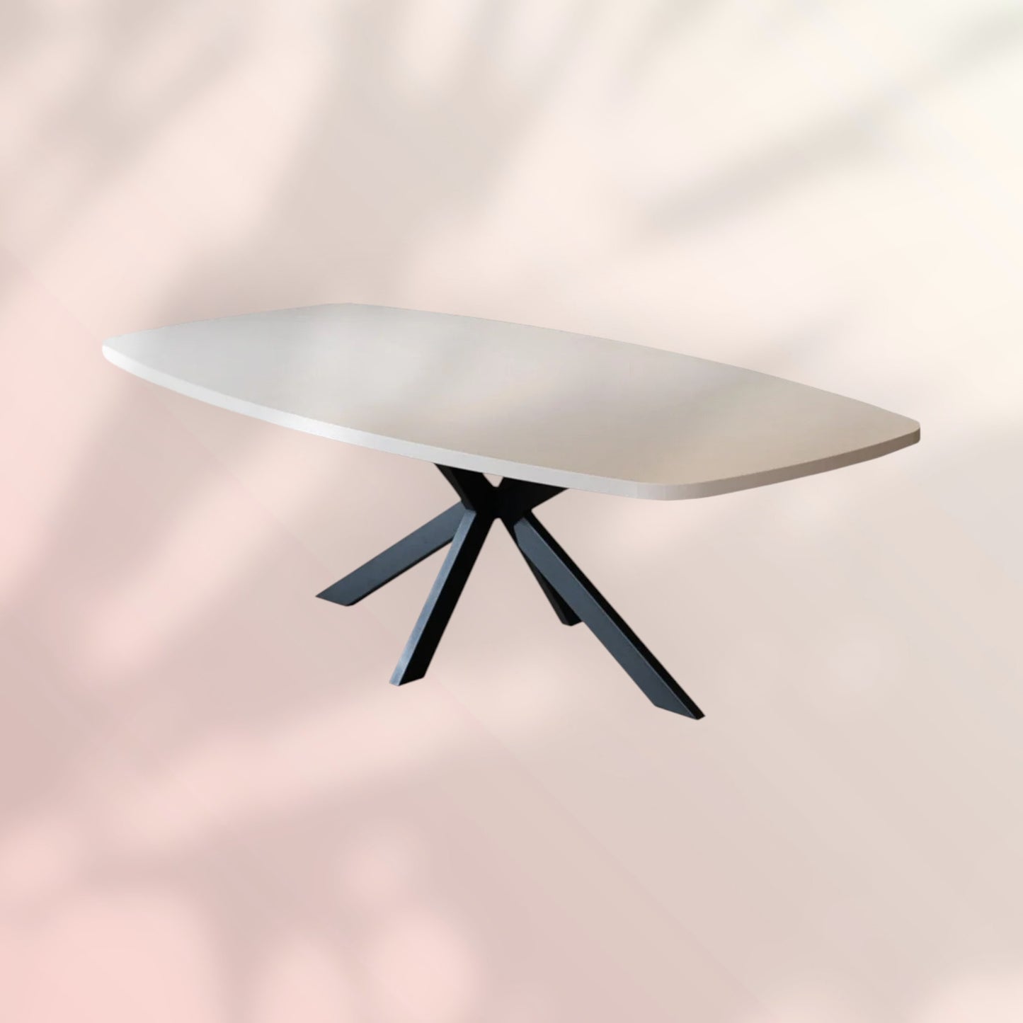 Eettafel Carl melamine beige deens ovaal 240 x 120 cm