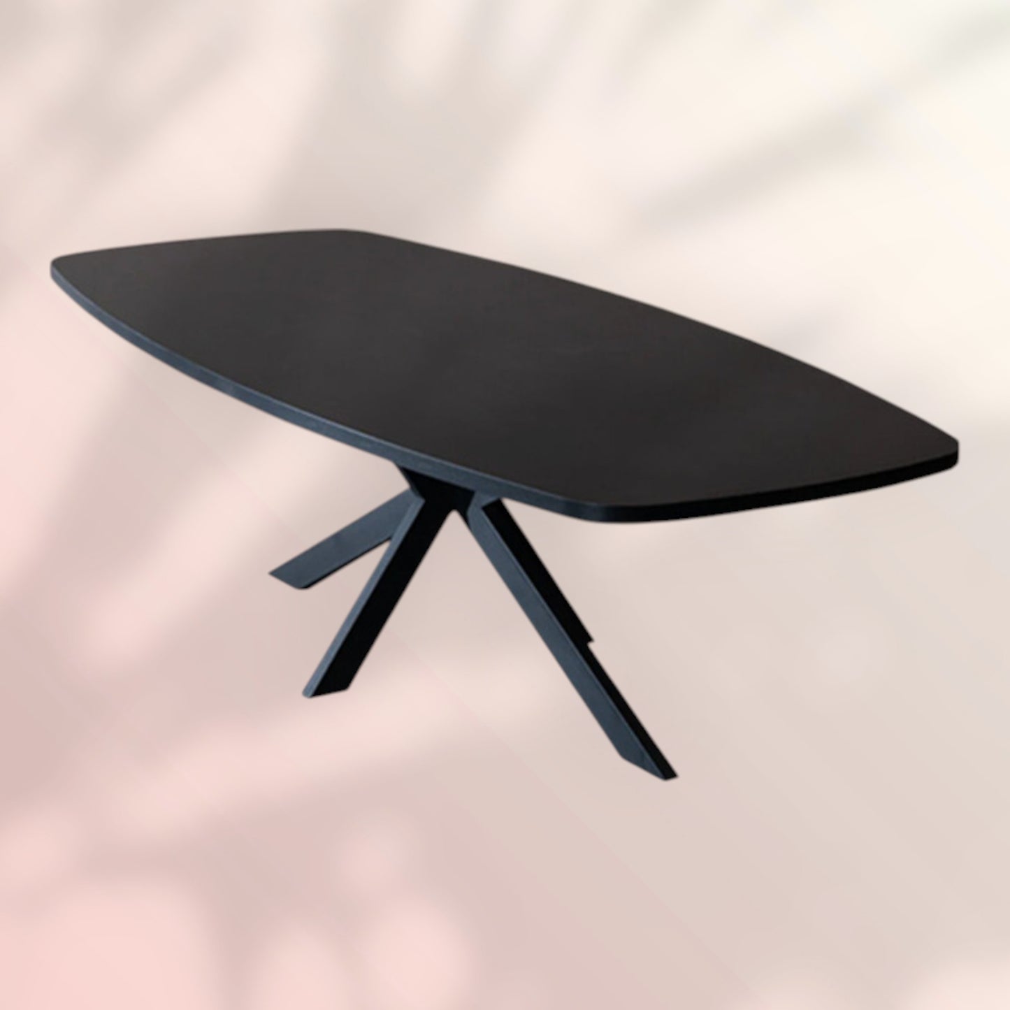 Eettafel Carl melamine zwart deens ovaal 240 x 120 cm