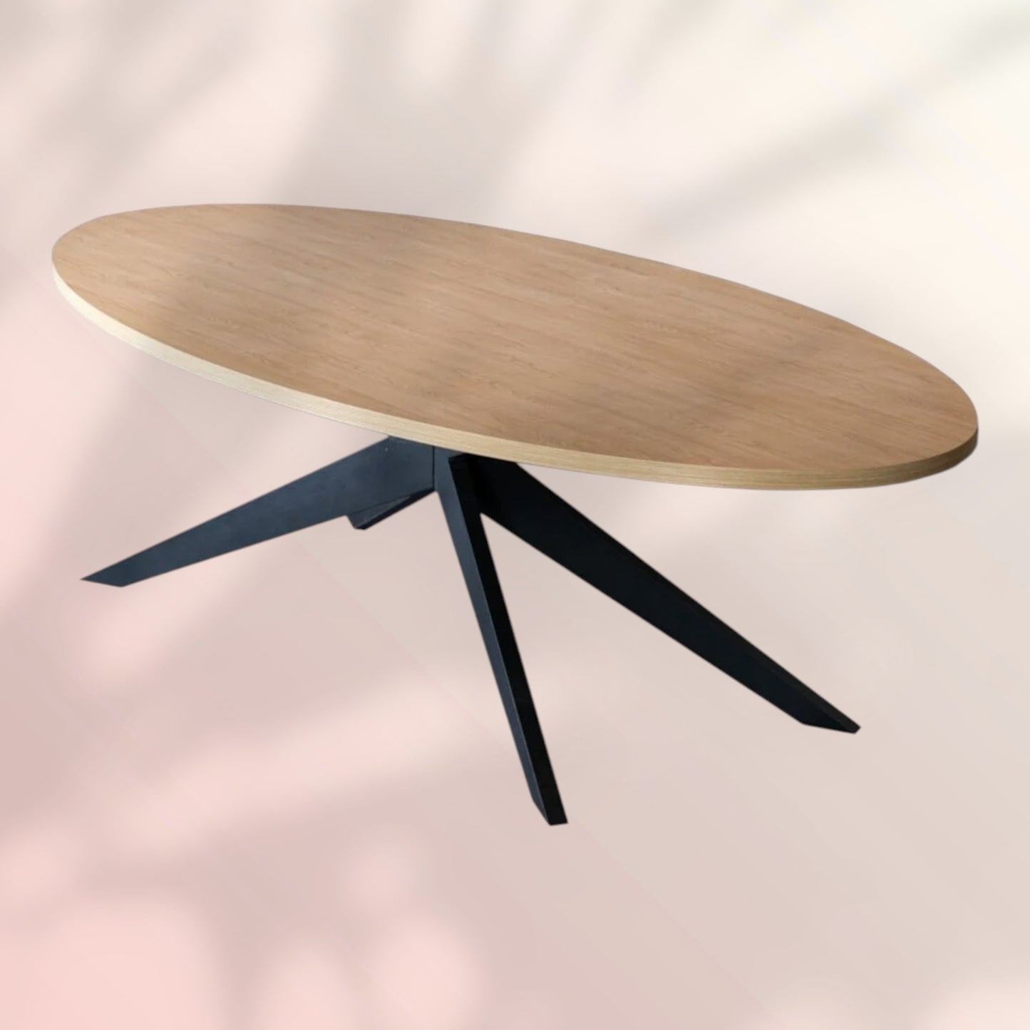 Eettafel Dio melamine eiken ovaal 270 x 130 cm