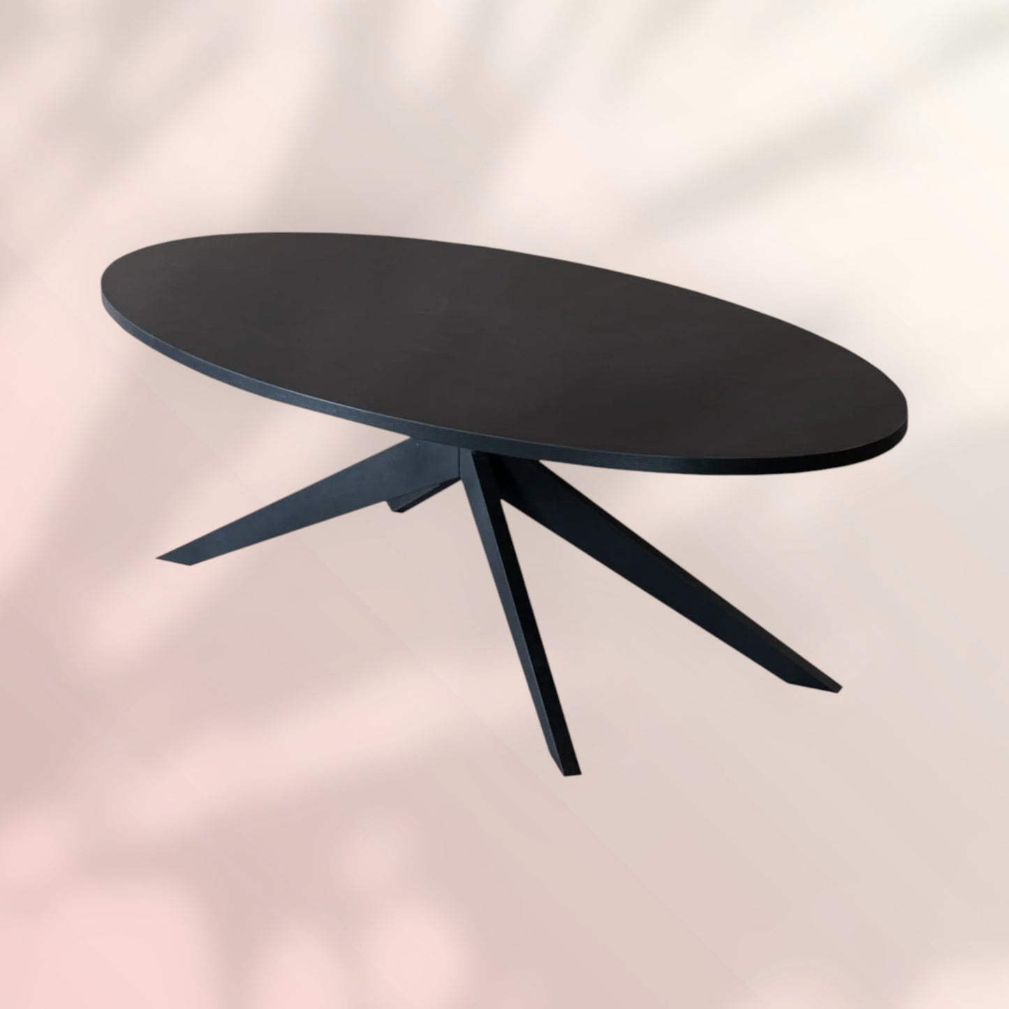 Eettafel Dio melamine zwart ovaal 270 x 130 cm