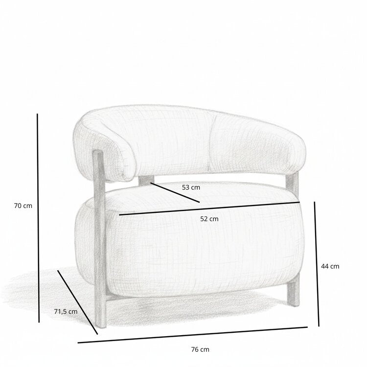 Fauteuil Grace chenille taupe