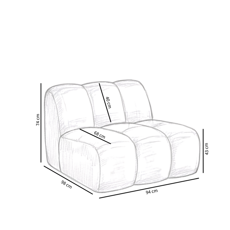 Fauteuil Luca chenille paars