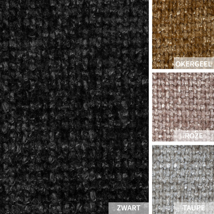 Fauteuil Ruby chenille stof zwart