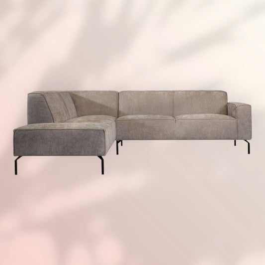 Hoekbank Kansas stof gemêleerd taupe links