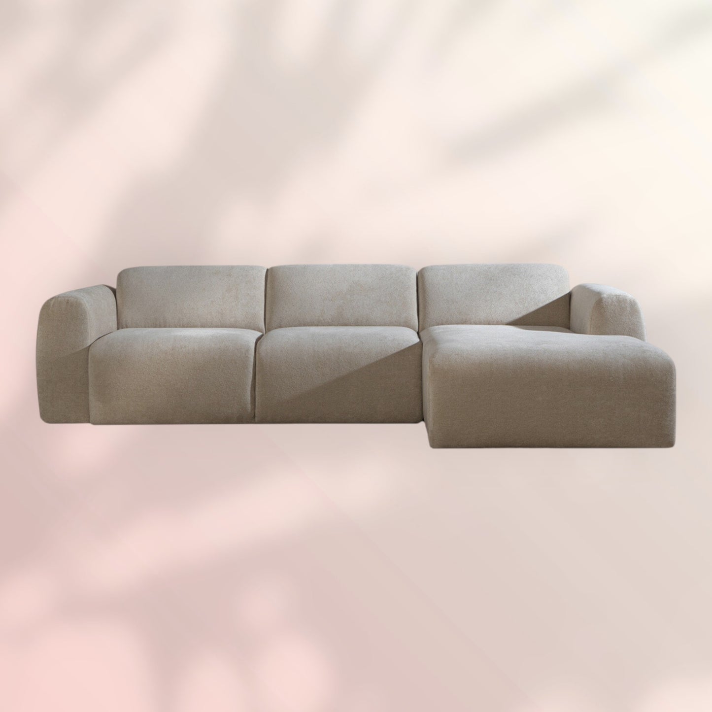 Hoekbank Maine chenille stof beige rechts