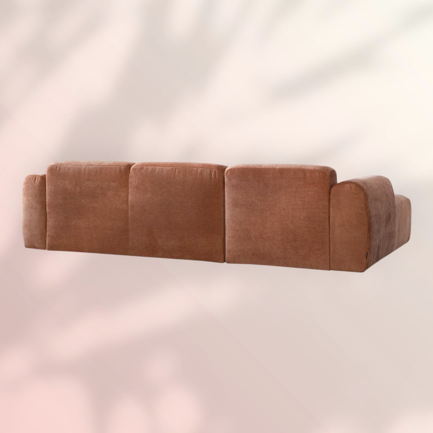 Hoekbank Maine gemêleerde stof terracotta links