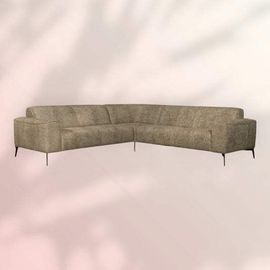 Hoekbank Vegas taupe stof chenille links/rechts