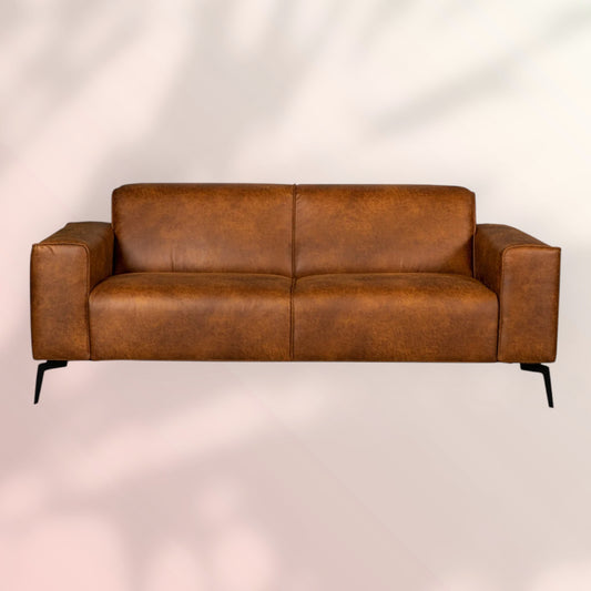 Industriële bank 2,5-zits Vegas eco-leer cognac
