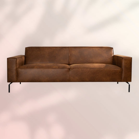 Industriële bank 3-zits Kansas eco-leer cognac