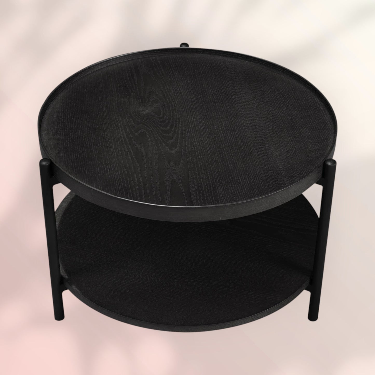 Salontafel Rio Ø58 cm zwart eiken