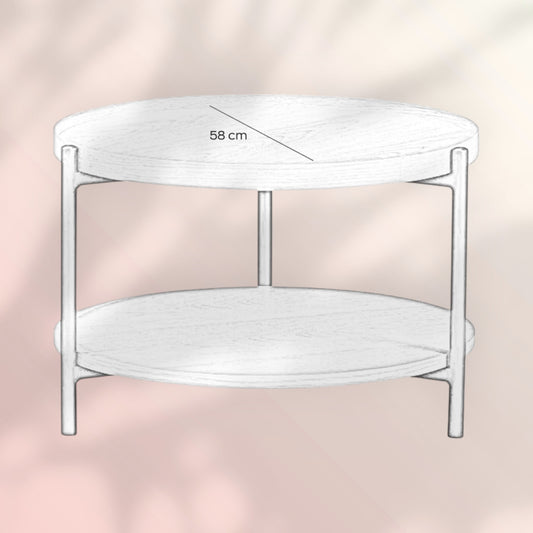 Salontafel Rio Ø58 cm zwart eiken