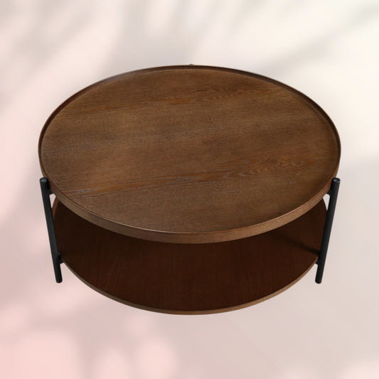 Salontafel Rio Ø90 cm rustiek eiken