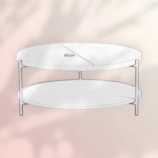 Salontafel Rio Ø90 cm zwart eiken