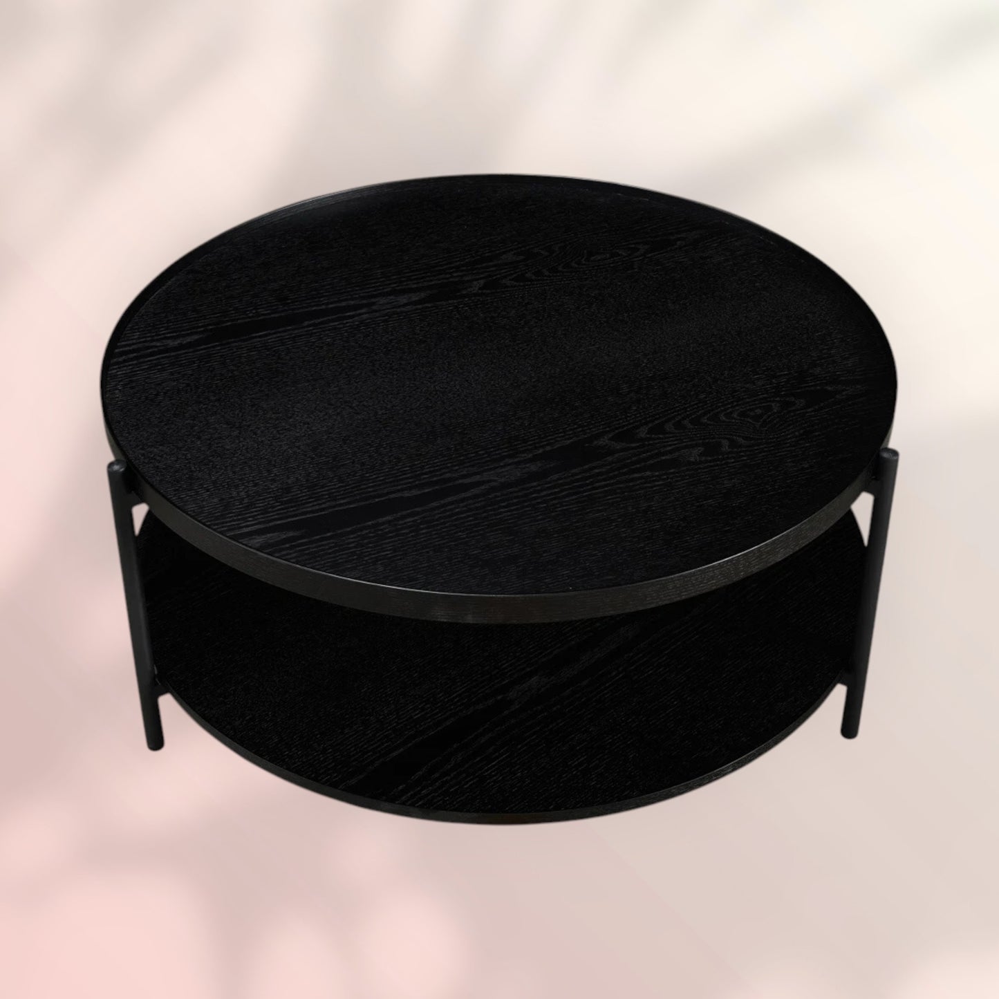Salontafel Rio Ø90 cm zwart eiken