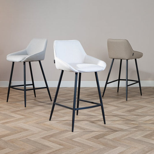 Scandinavische barkruk Lova gerecyclede stof taupe 68 cm