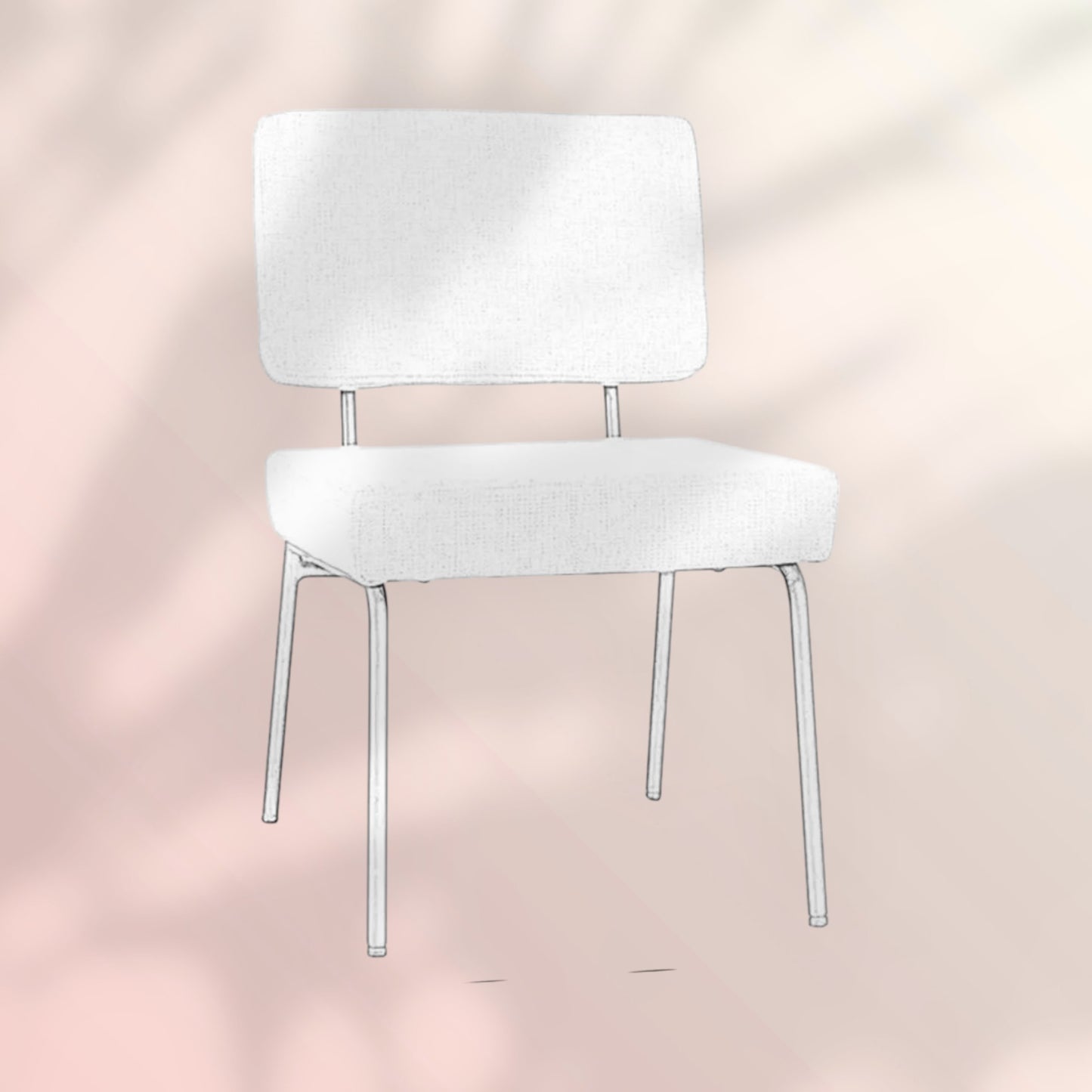 Scandinavische eetkamerstoel Espen beige gerecyclede stof