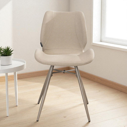 Scandinavische eetkamerstoel Jena taupe gerecyclede stof