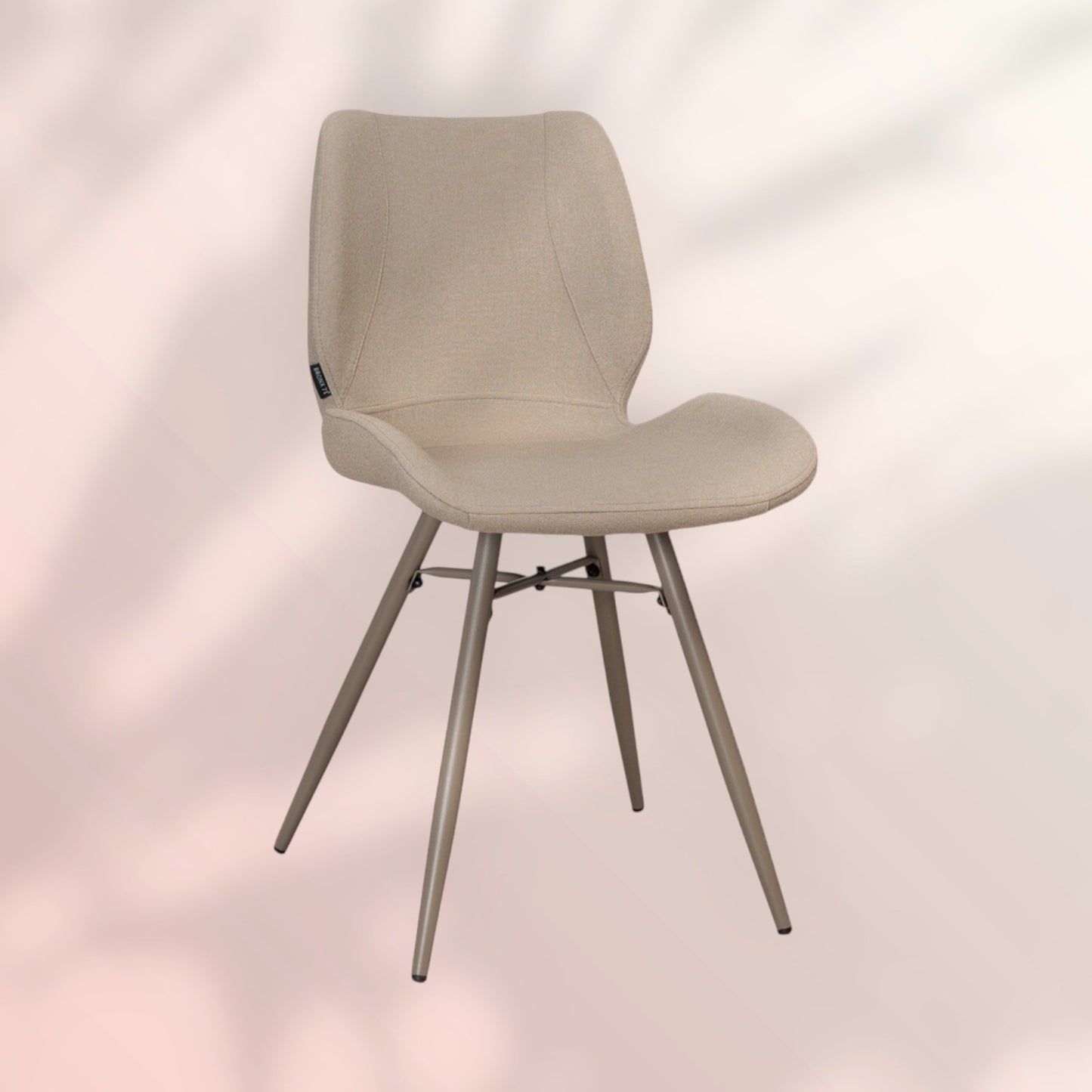 Scandinavische eetkamerstoel Jena taupe gerecyclede stof