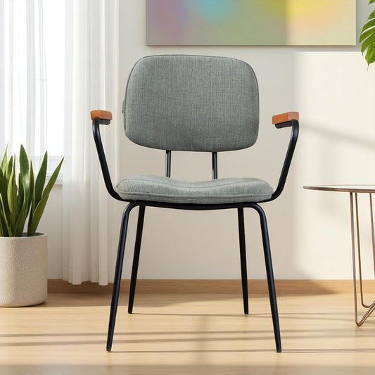 Scandinavische eetkamerstoel Oskar groen gerecyclede stof