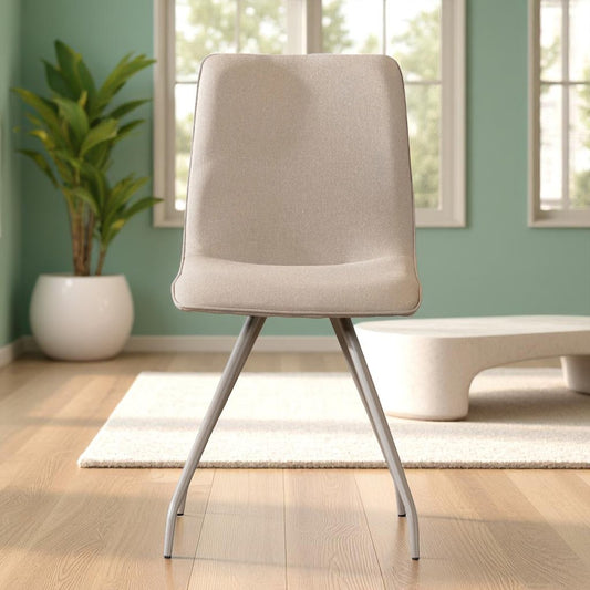 Scandinavische eetkamerstoel Pippi taupe gerecyclede stof