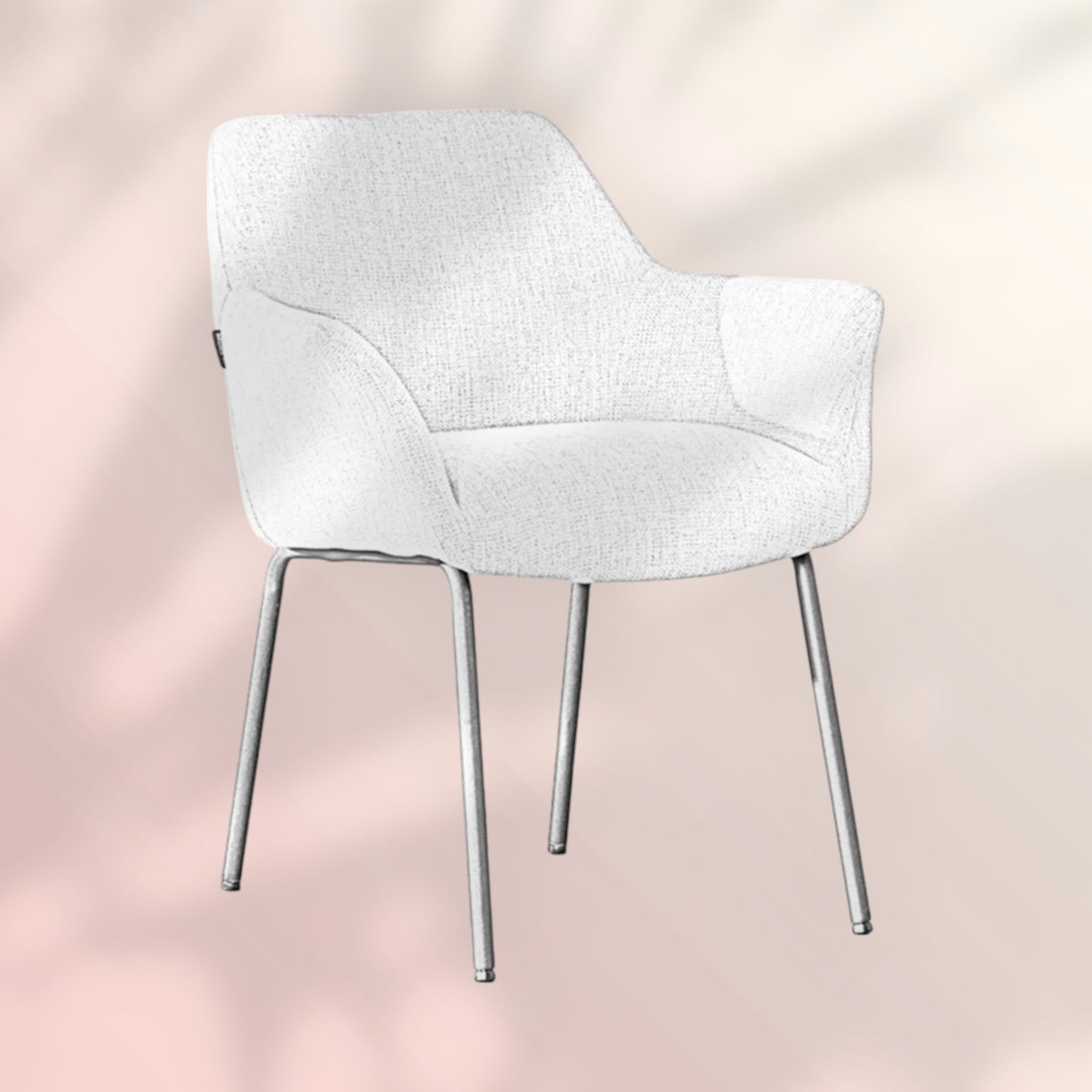 Scandinavische eetkamerstoel Sten gerecyclede stof beige