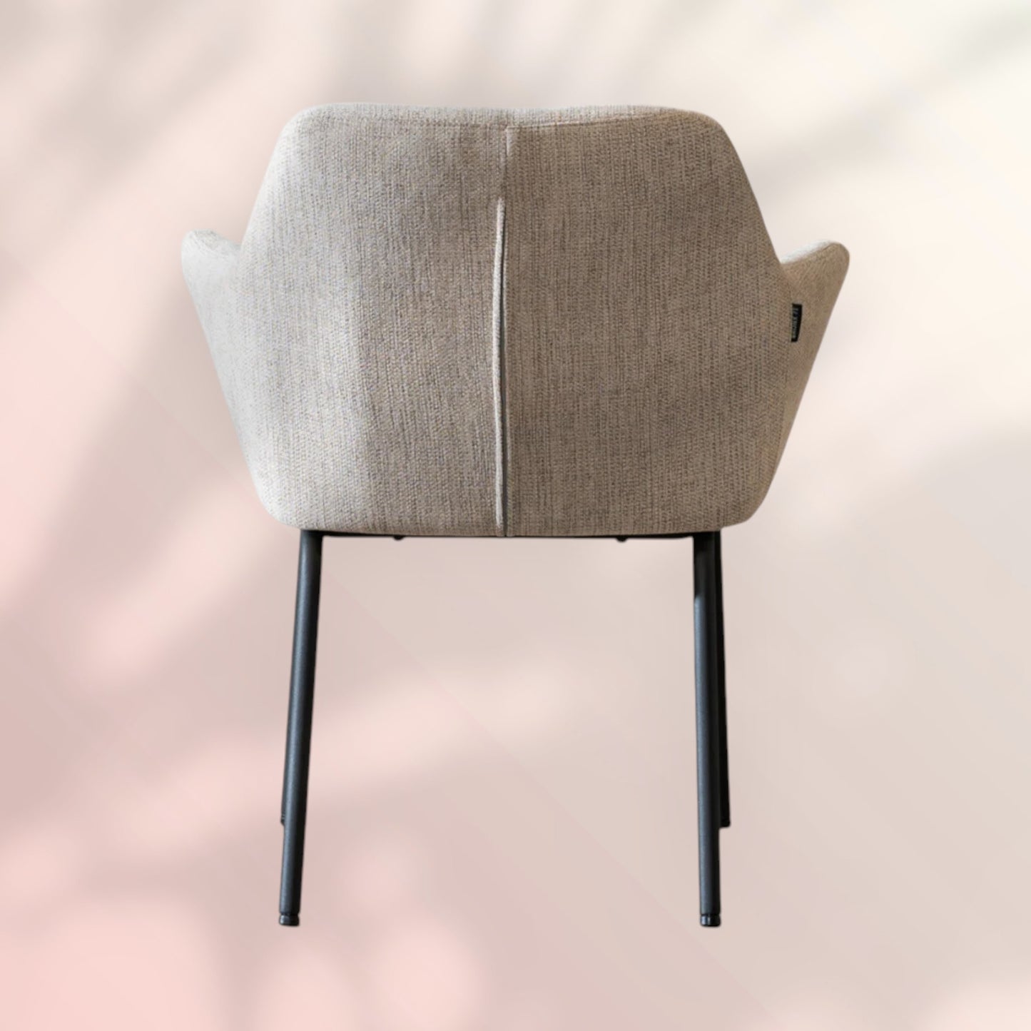 Scandinavische eetkamerstoel Sten gerecyclede stof taupe