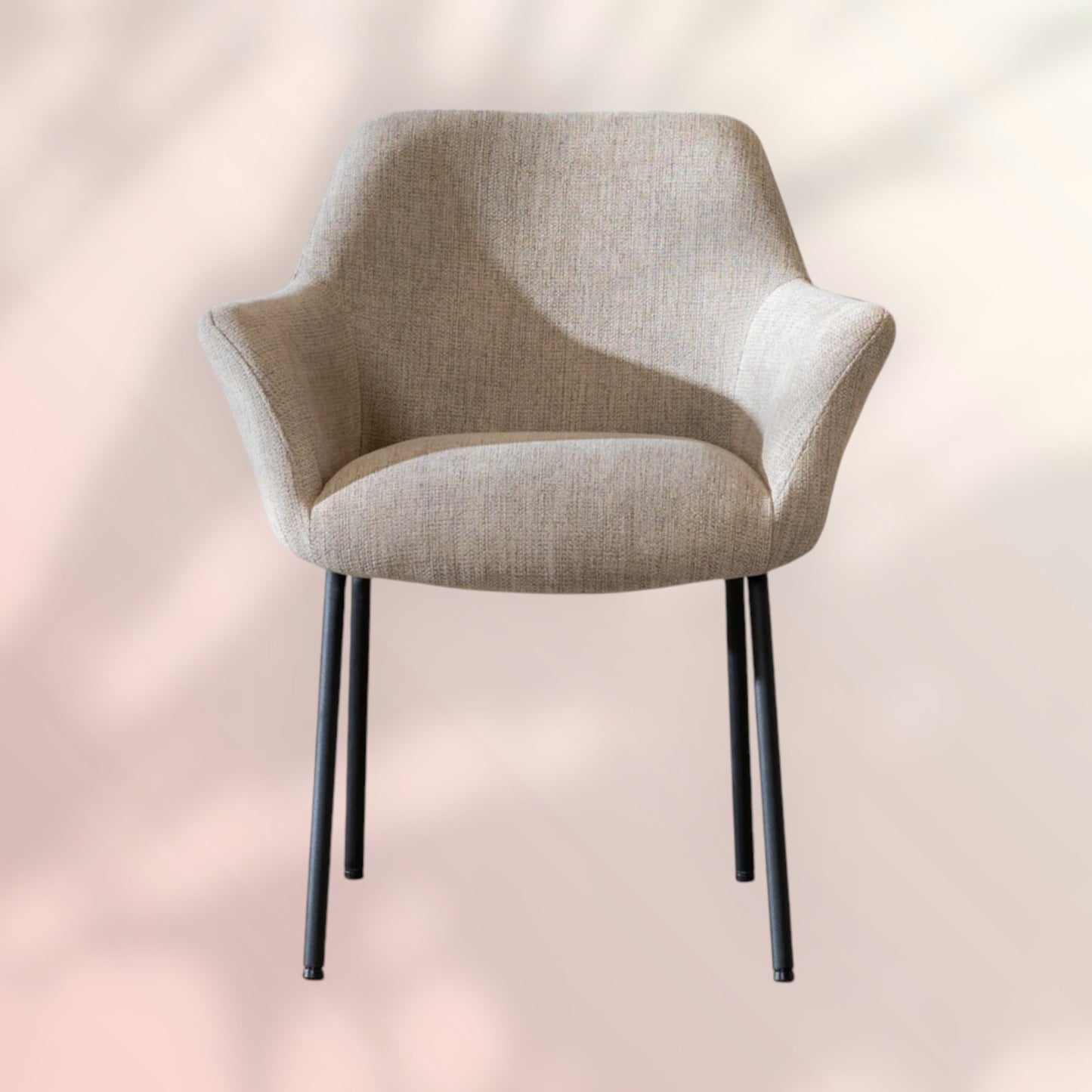 Scandinavische eetkamerstoel Sten gerecyclede stof taupe