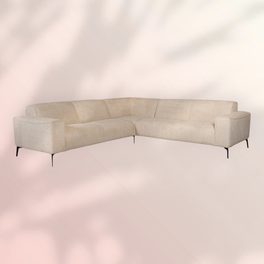 Scandinavische hoekbank Vegas bouclé beige linksrechts