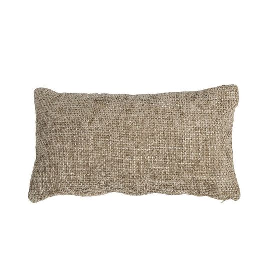 Sierkussen Feline chenille stof taupe 25 x 45 cm