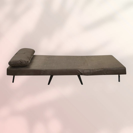 Slaapbank 1,5 persoons Kristian antraciet eco-leer