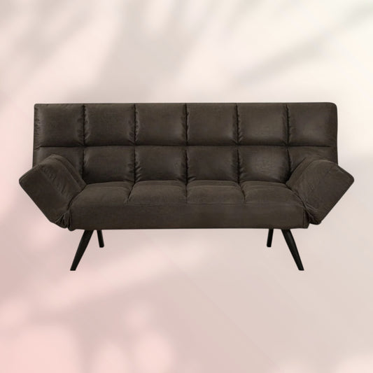 Slaapbank 1,5 persoons Timo antraciet eco-leer