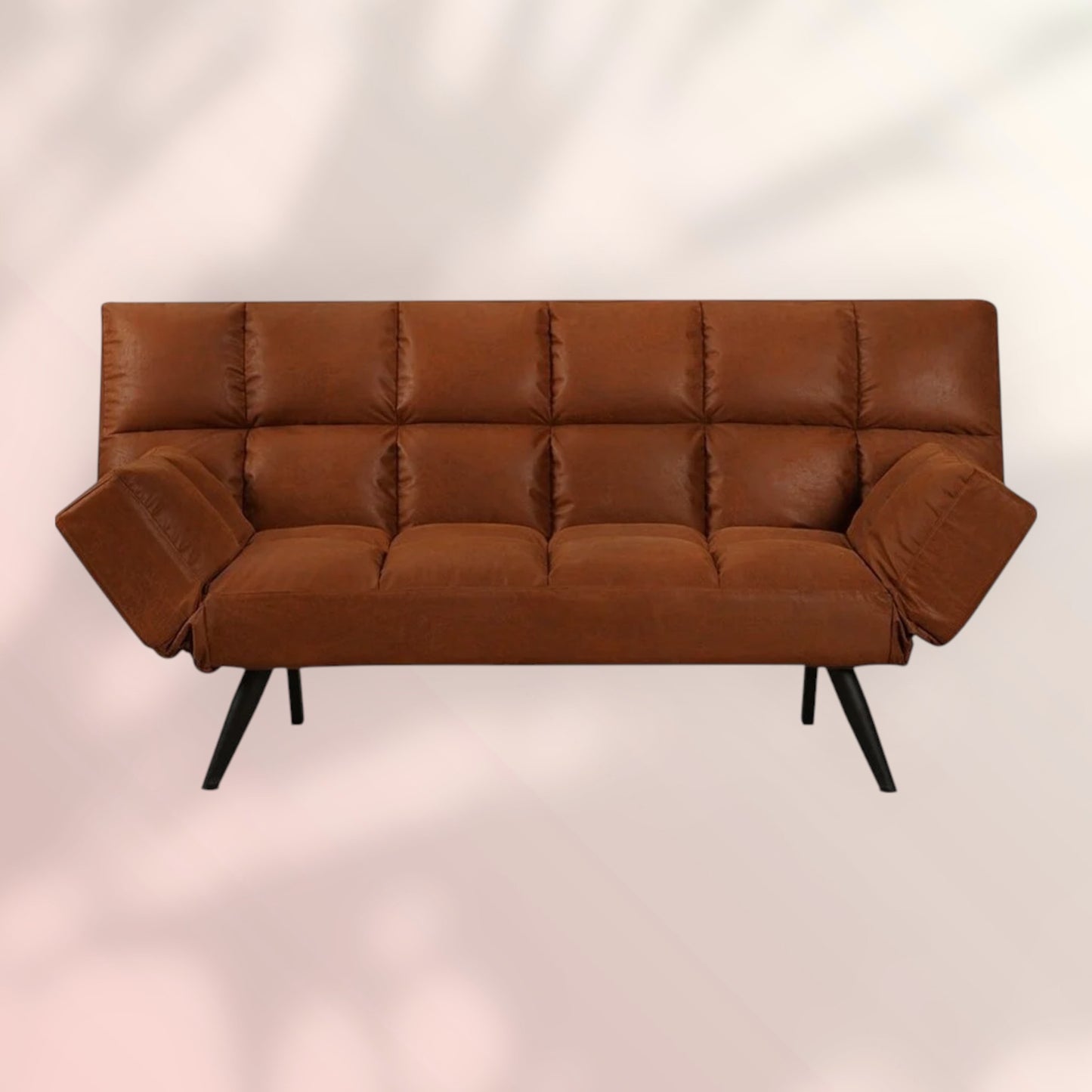 Slaapbank 1,5-persoons Timo cognac eco-leer