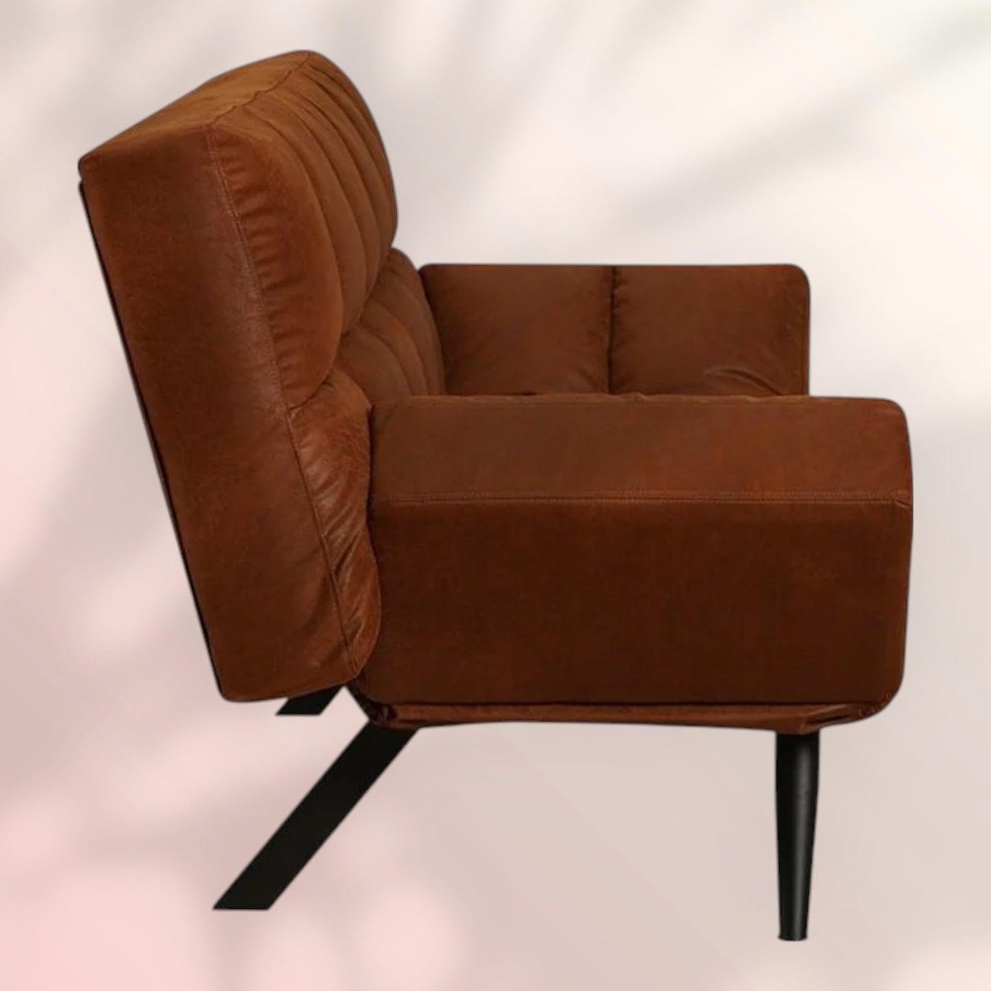 Slaapbank 1,5-persoons Timo cognac eco-leer