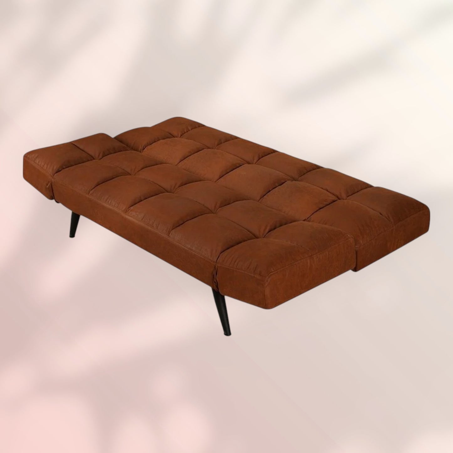 Slaapbank 1,5-persoons Timo cognac eco-leer
