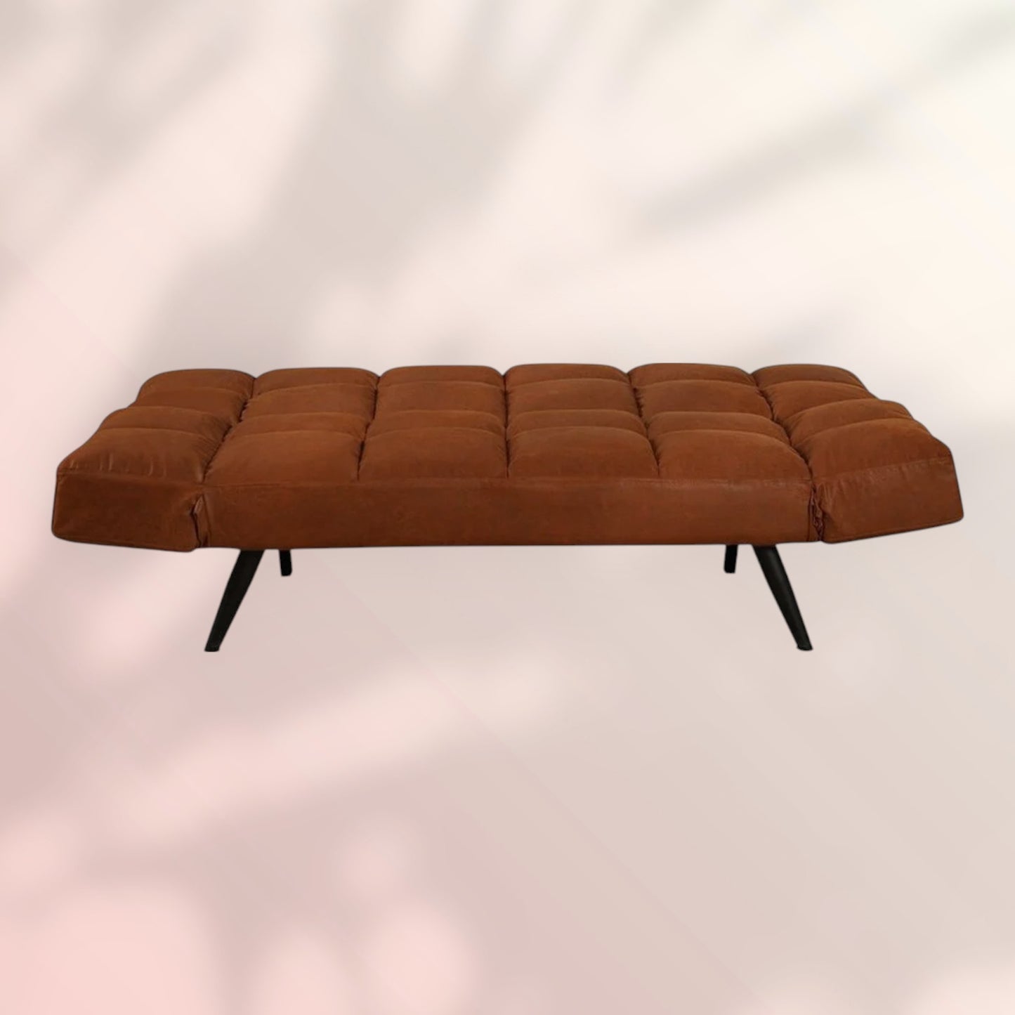 Slaapbank 1,5-persoons Timo cognac eco-leer