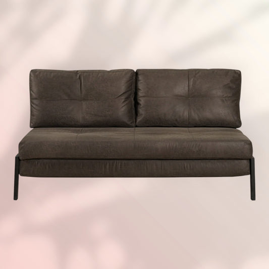 Slaapbank 2 persoons Mikko antraciet eco-leer