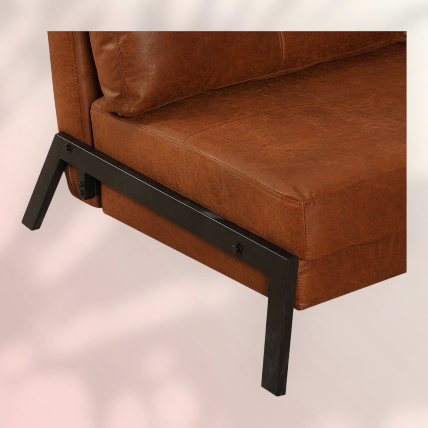 Slaapbank 2 persoons Mikko cognac eco-leer