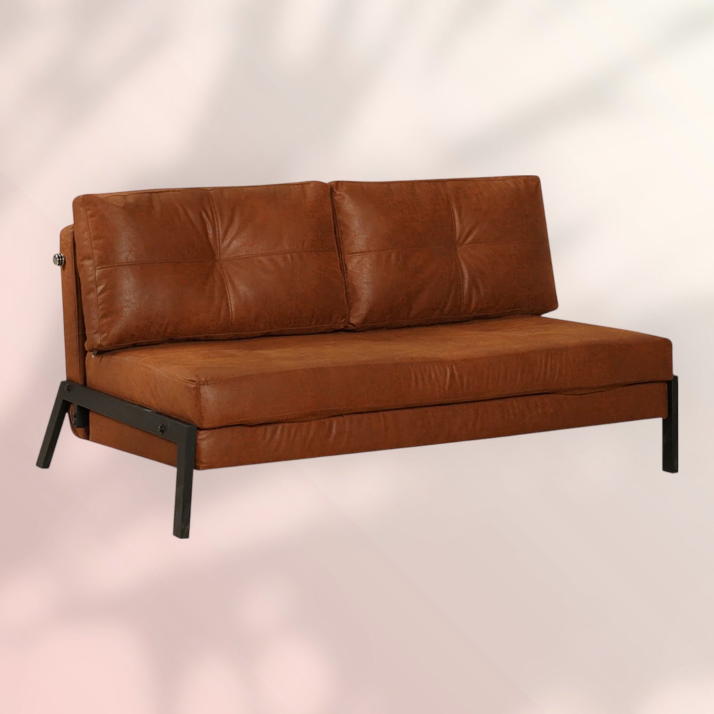 Slaapbank 2 persoons Mikko cognac eco-leer