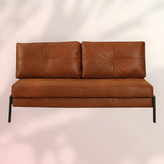 Slaapbank 2 persoons Mikko cognac eco-leer