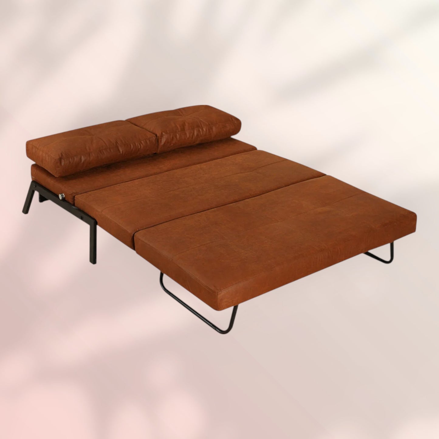 Slaapbank 2 persoons Mikko cognac eco-leer