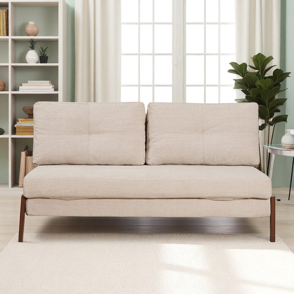 Slaapbank 2 persoons Mikko gerecyclede stof beige