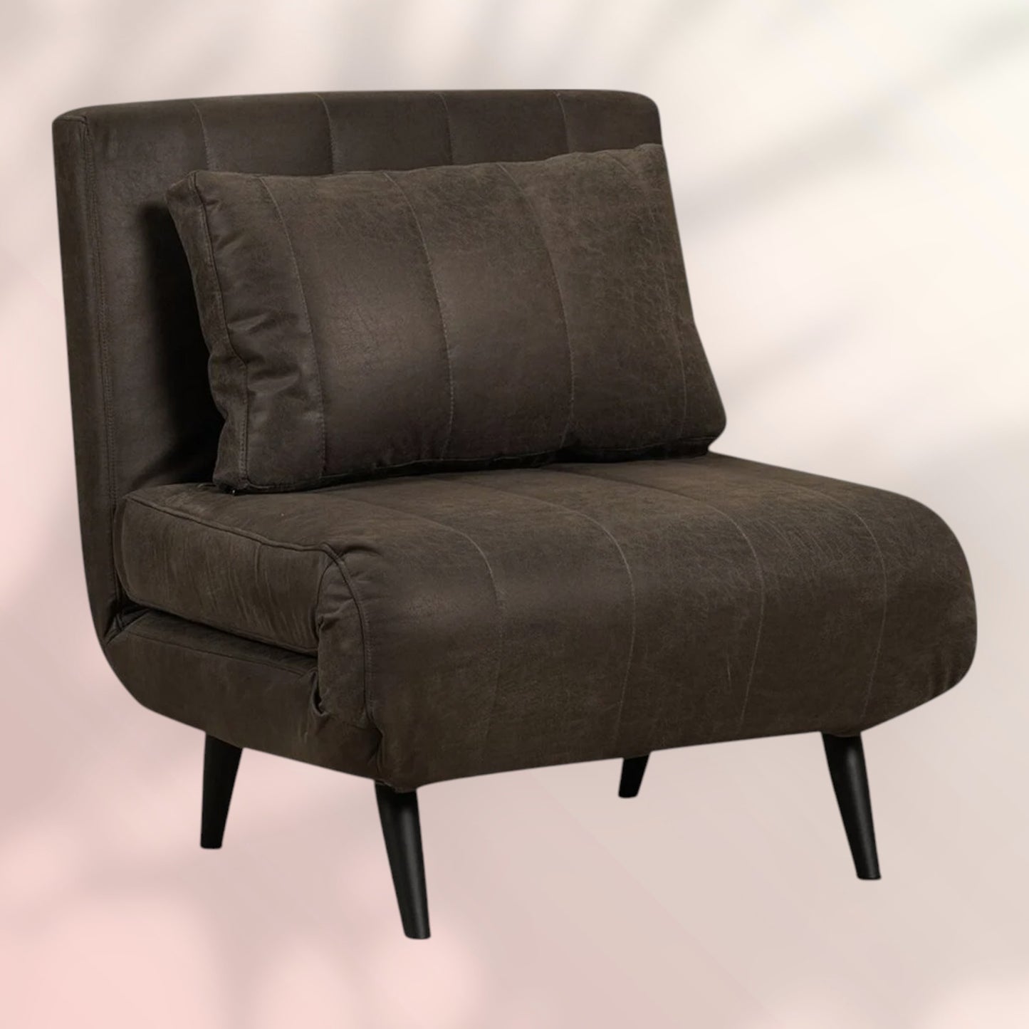 Slaapfauteuil Hanna antraciet eco-leer