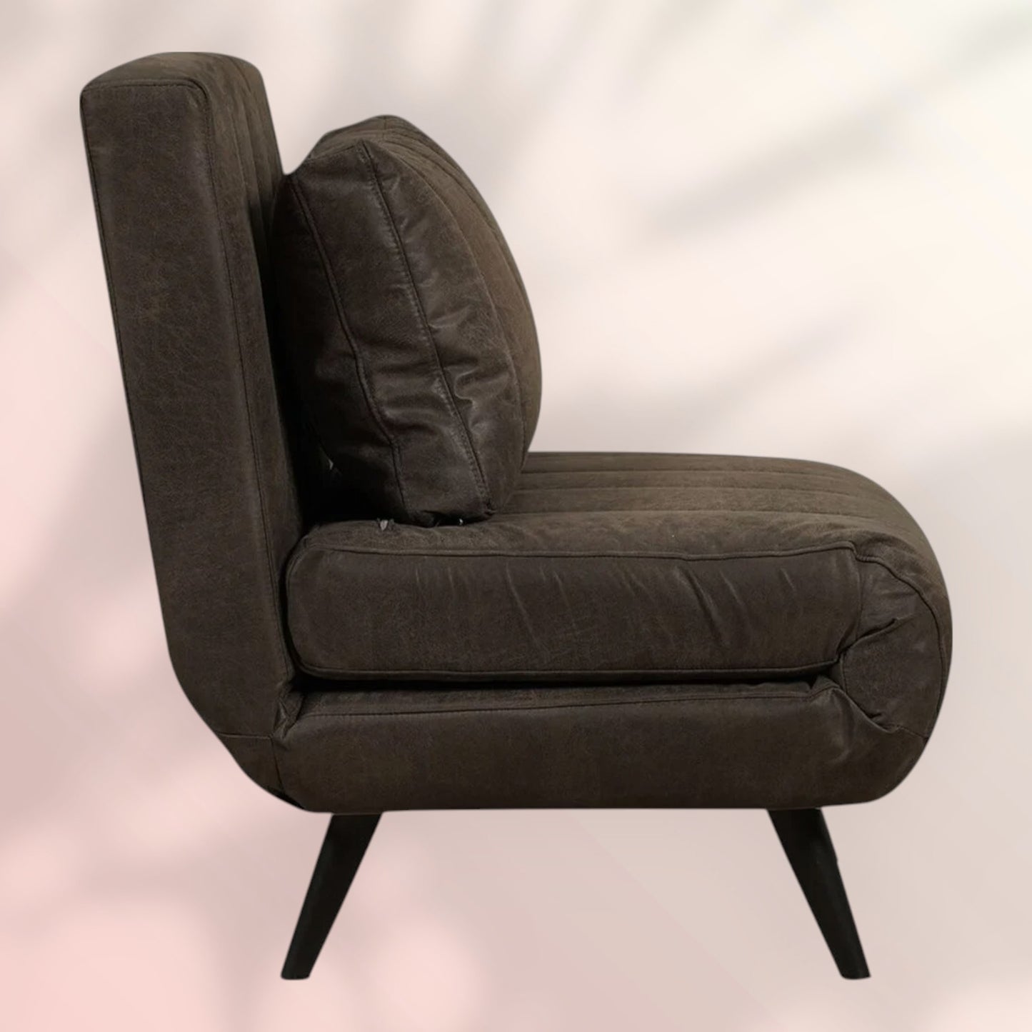 Slaapfauteuil Hanna antraciet eco-leer