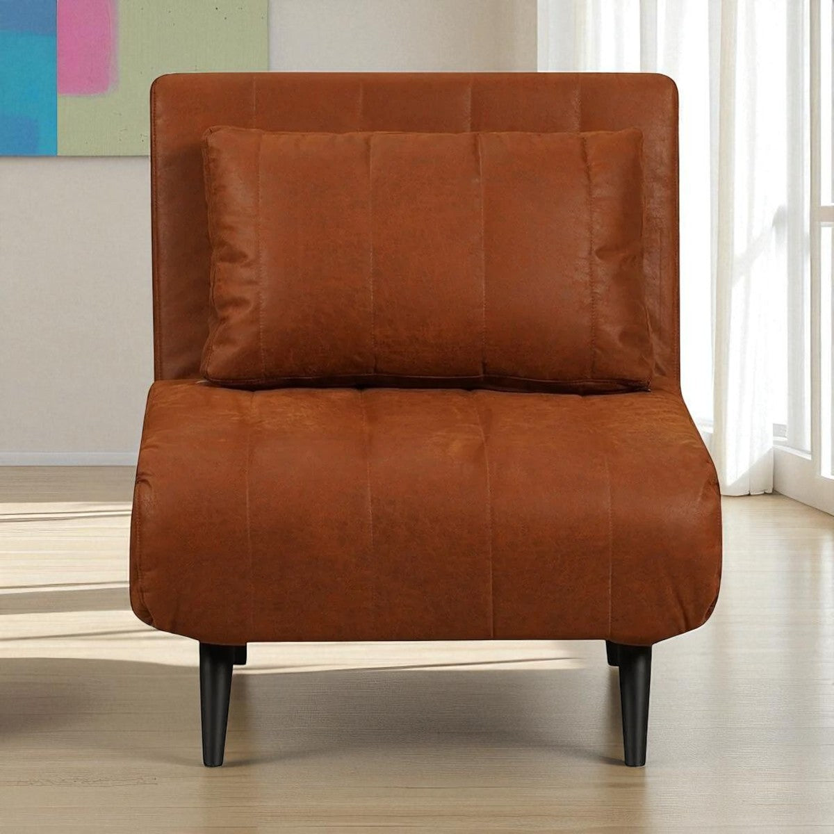 Slaapfauteuil Hanna cognac eco-leer