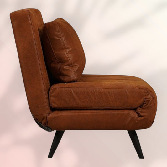 Slaapfauteuil Hanna cognac eco-leer